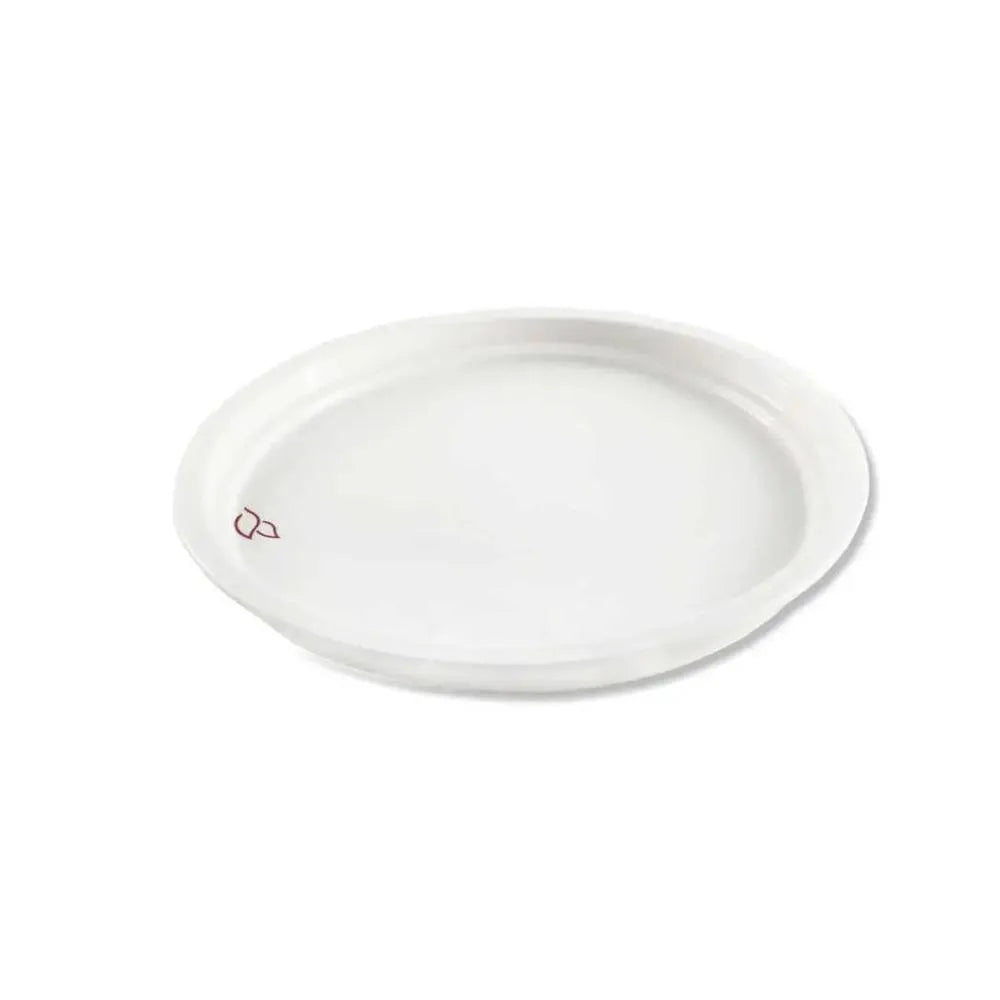 Porceletta Porcelain Rim Stackable Plate with Logo Ivory, 23 cm