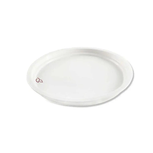 Porceletta Porcelain Rim Stackable Plate with Logo Ivory, 23 cm