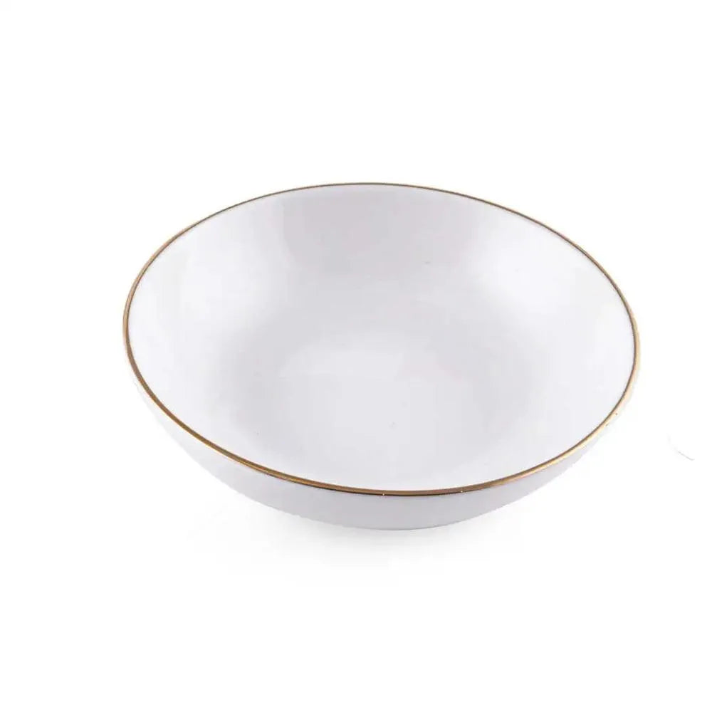 Porceletta Porcelain Round Bowl with Gold Rim Ivory, 10 cm