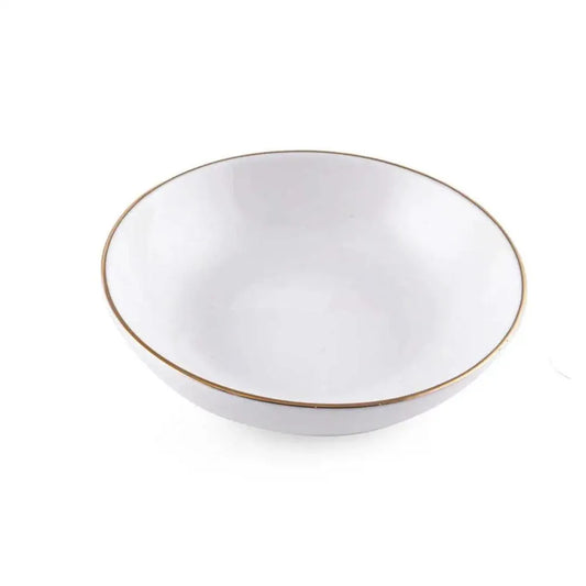 Porceletta Porcelain Round Bowl with Gold Rim Ivory, 10 cm