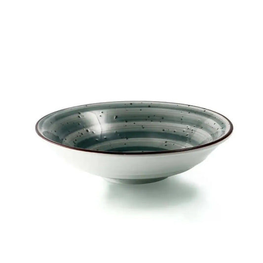 Porceletta Porcelain Salad Bowl Green Color Glazed, 17 cm