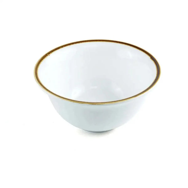 Porceletta Porcelain Salad & Sauce Bowl Ivory Mocha, 14.5 cm