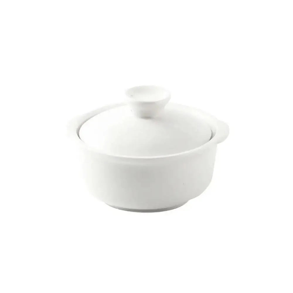 Porceletta Porcelain Soup Cup with Lid Ivory, 12.5 cm