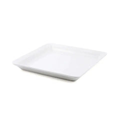 Porceletta Porcelain Square Plate Flat Bottom Ivory, 22 cm