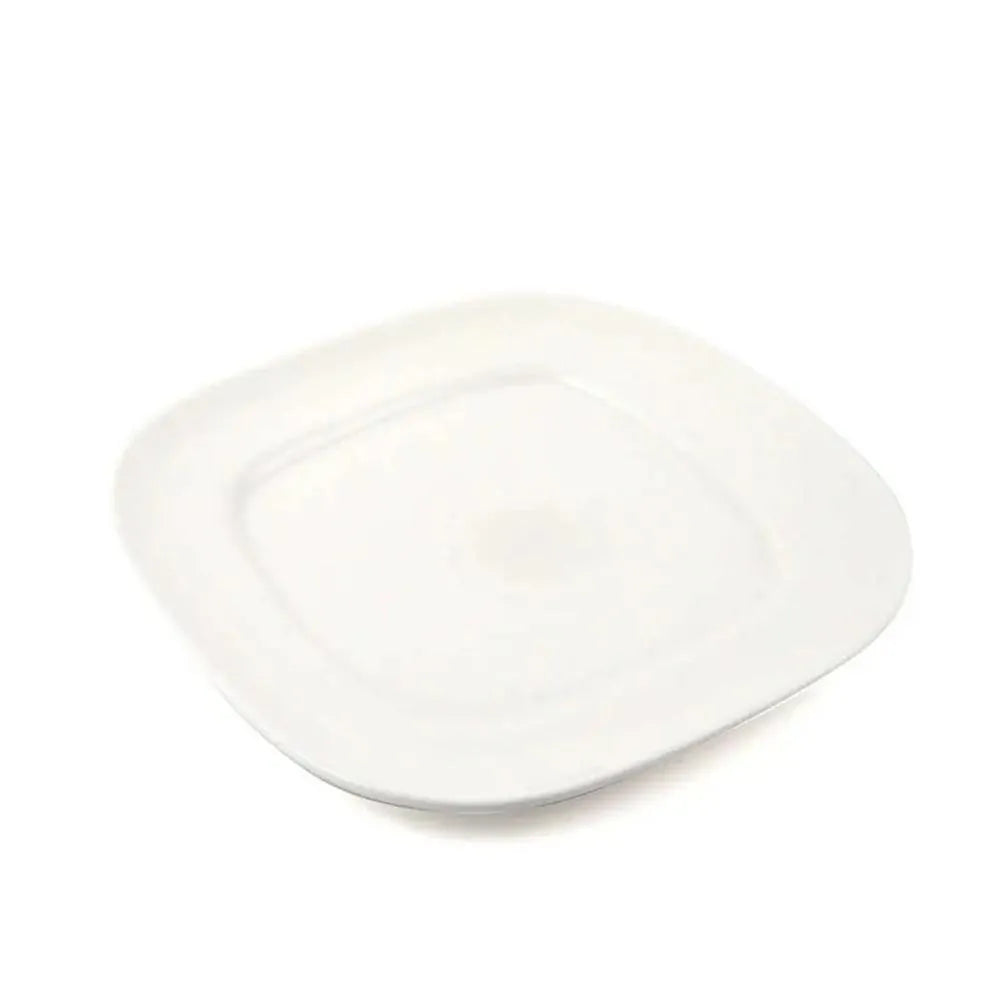 Porceletta Porcelain Square Round Plate Ivory, 24 cm