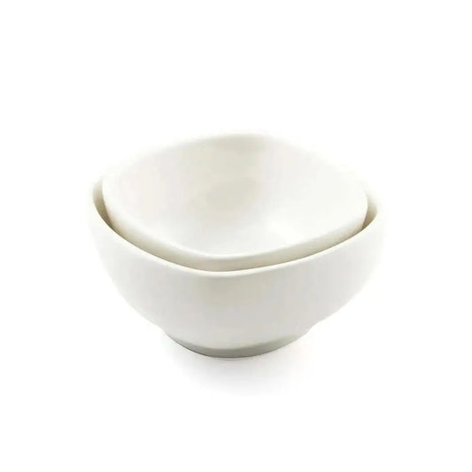 Porceletta Porcelain Square Soup Bowl Ivory, 8.5 cm