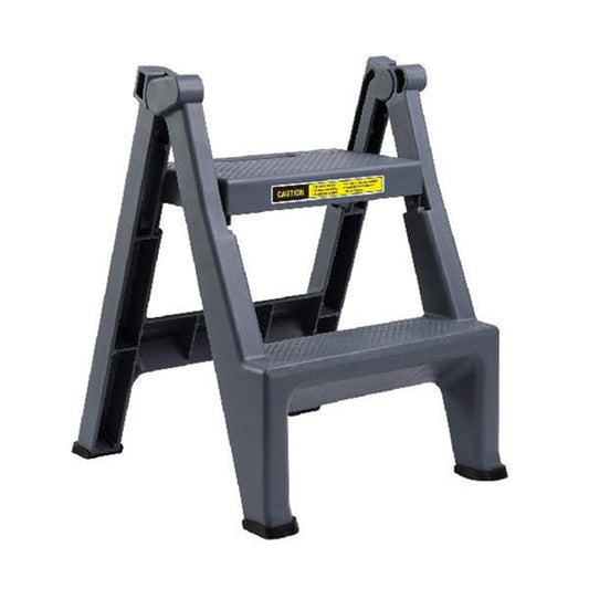 Trust Commercial Portable Folding 2 Step Stool with Wide & Anti-Slip Pedals for Household, Kitchen, Office