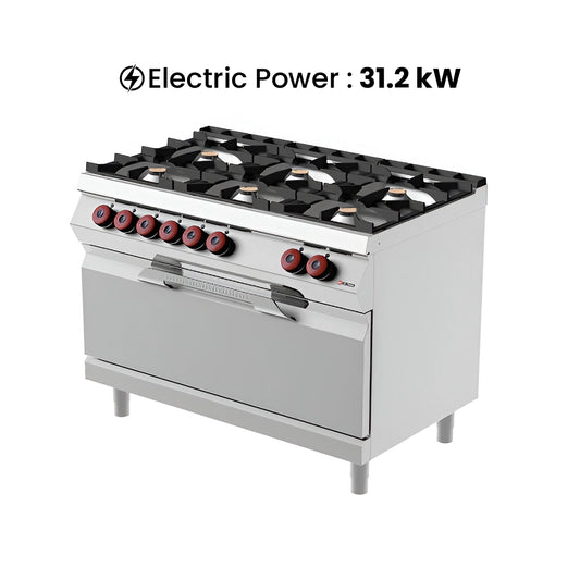 Desco Electric Cooker 6 Plates with Oven, 31.2 kW, 120 x 90 x 90 cm