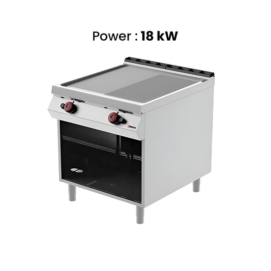 Desco 2 Plates Gas Grill on Open Cabinet Grooved, 18 kW, 80 x 90 x 85 cm