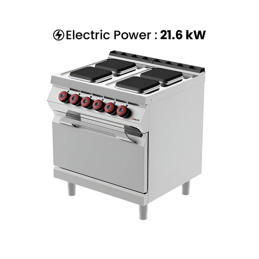 Desco Electric Cooker 4 Plates with Oven, 21.6 kW, 80 x 90 x 90 cm