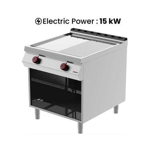 Desco Electric Grill on Open Cabinet Double Plate Grooved, 2 Plates, 15 kW, 80 x 90 x 90 cm