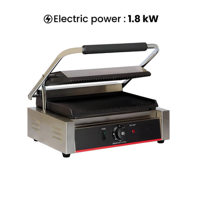 THS Electric Sandwich Griller Single Head, 1.8 kW, 30 x 30 x 21 cm