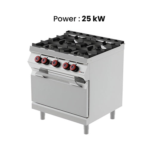 Desco Gas Range with Cabinet 4-Burner, 25 kW, 80 x 70 x 90 cm