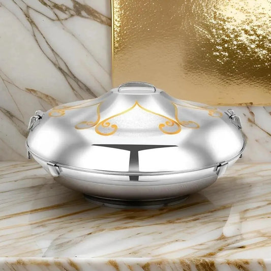 Pradeep Ellipse Shireen Stainless SteelHot Pot With Base Gold, 85 cm