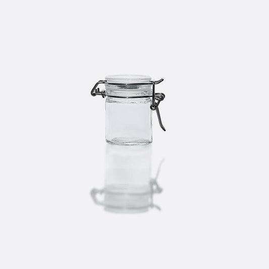 Preserve Clip Jar 50 ml Storage Container Spice With Clear Preserving Seal Wire Clip Fastening with Airtight Clip Lid, Clear - HorecaStore