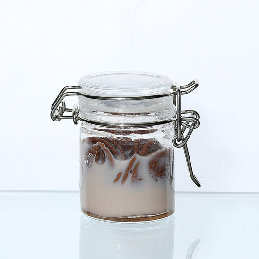 Preserve Clip Jar 50 ml Storage Container Spice With Clear Preserving Seal Wire Clip Fastening with Airtight Clip Lid, Clear