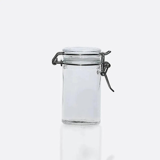 Preserve Clip Jar 70 ml Storage Container Spice With Clear Preserving Seal Wire Clip Fastening with Airtight Clip Lid, Clear