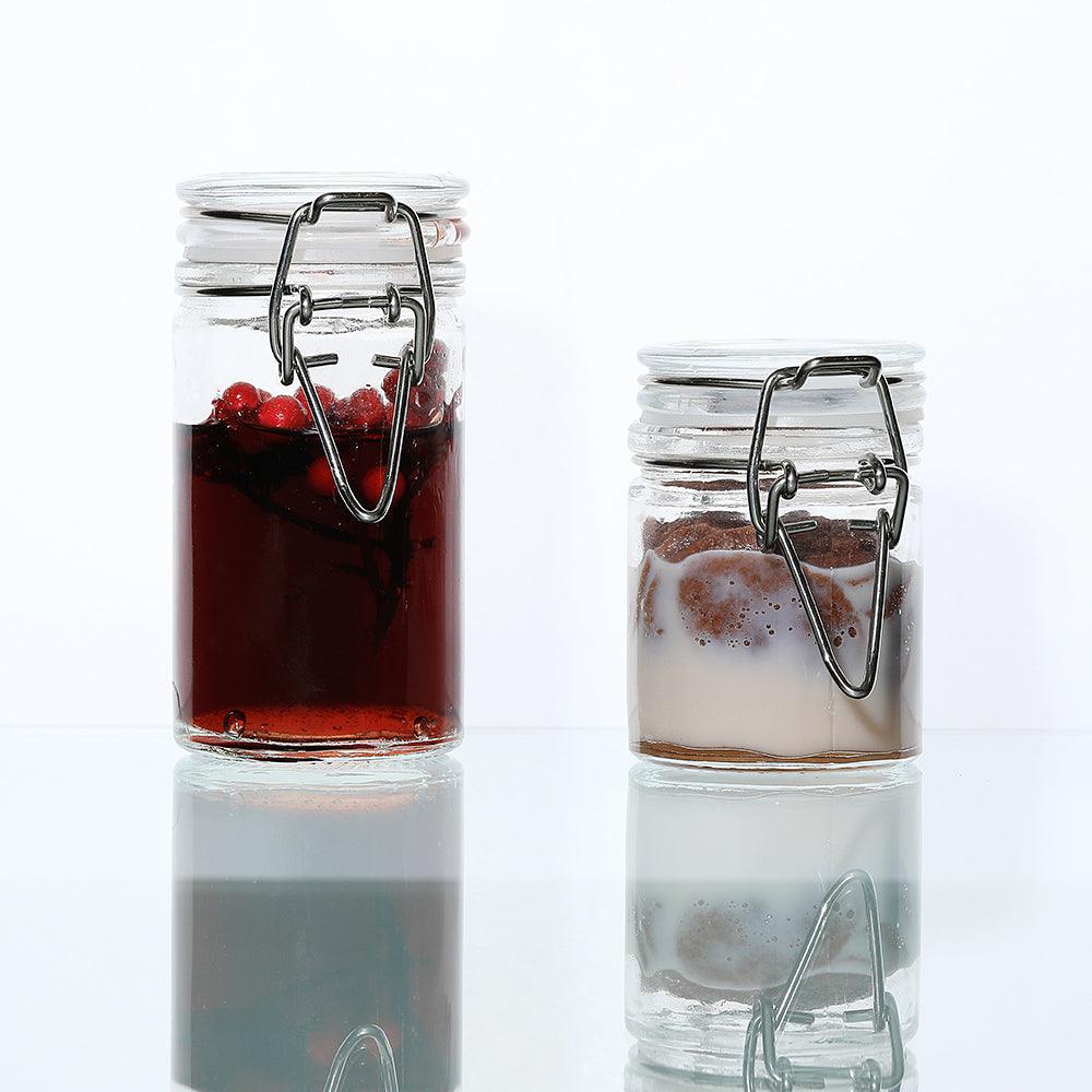 Glass Storage Jars Airtight Clip Top Lid Food Preserve Preserving Jar 70ml  x6