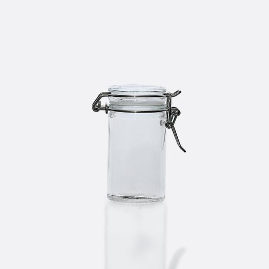 Preserve Clip Jar 70 ml Storage Container Spice With Clear Preserving Seal Wire Clip Fastening with Airtight Clip Lid, Clear - HorecaStore