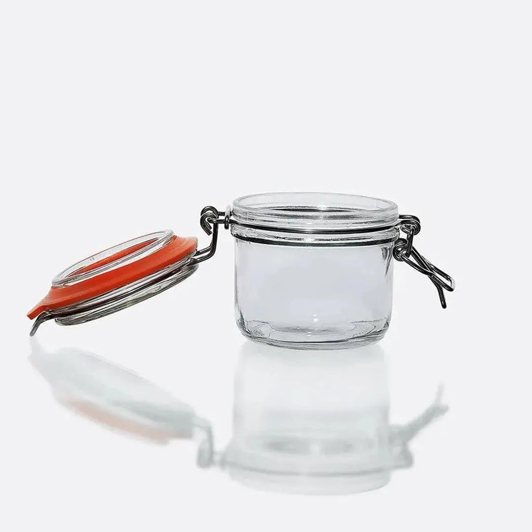 Preserve Jar 200 ml Storage Container With Clear Preserving Seal Wire Clip Fastening For Kitchen Canning Cereal, Pasta, Sugar, Beans, Spice