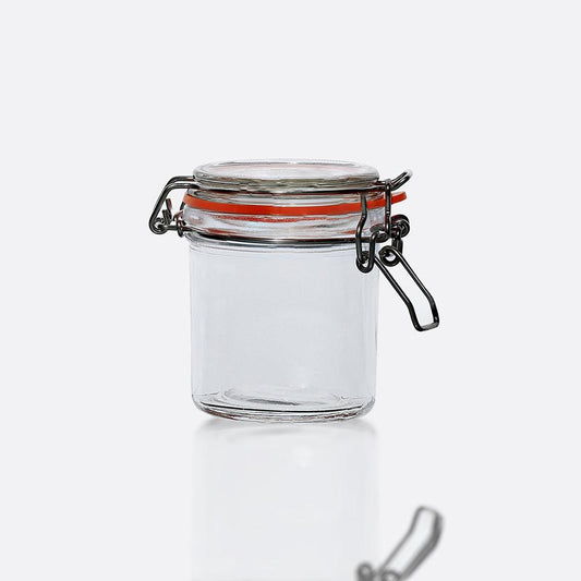 Preserve Jar 350 ml Storage Container With Clear Preserving Seal Wire Clip Fastening For Kitchen Canning Cereal, Pasta, Sugar, Beans, Spice - HorecaStore