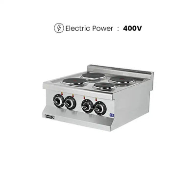 Empero EMP.6KE020-2016 ELECTRICAL COOKER 4 HOT PLATES, Electric Input 400V AC 3N PE, 60 x 63.5 x 28.5 cm - HorecaStore