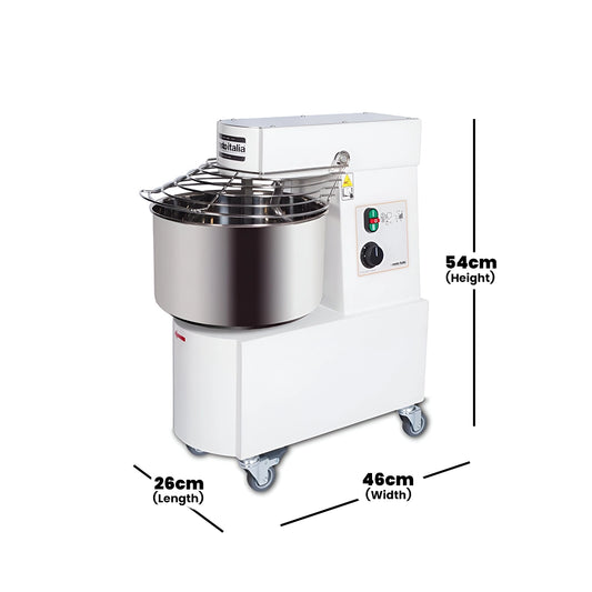 Resto Italia Spiral Mixer, 8 L, 0.22 kW, 26 x 46 x 54 cm