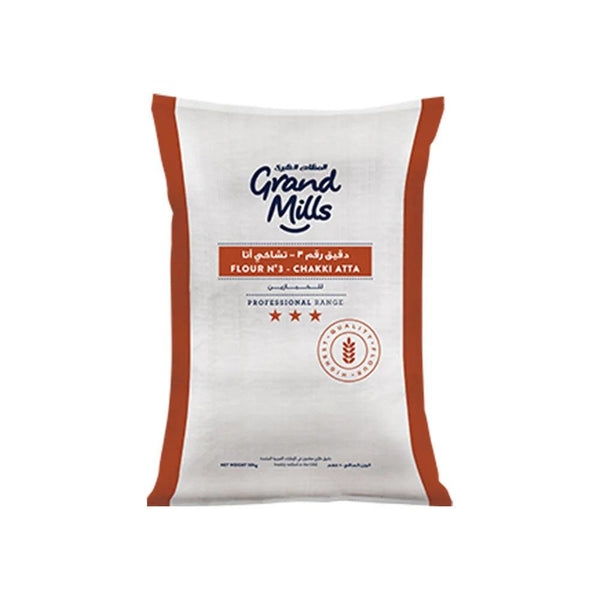 Grand Mills Flour No 3 Chakki Fresh 1 x 50 Kgs   HorecaStore