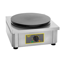 Roller Grill Stainless Steel Body Professional Electric Crepe Maker 3600W, Cast Iron Plate Ø40 cm, 45 X 48 X 24 cm