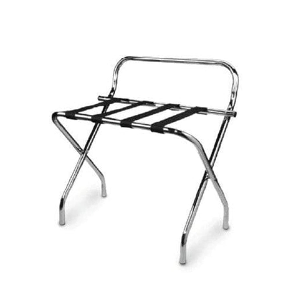 Roomwell Chrome Stainless Steel Folding Luggage Rack and Suitcase Stand L73 x W67.9 x H66 cm Silver