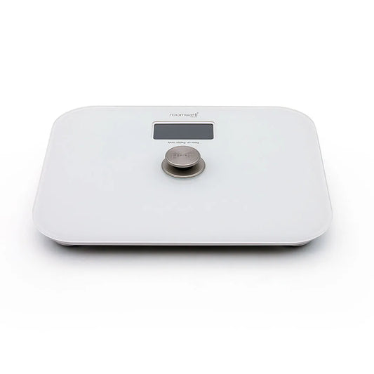 Roomwell Digital Battery Free Slim Weighing Scale, Kinetic U-Power Technology with High Precision Sensors (Kgs/Lbs), Capacity 150 Kg, Color White