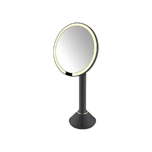 Roomwell Sense 8" Lighted Table Top Magnifying Mirror, 1X/5X, Touch Screen Adjustable LED Light Matt Finish, Swivel 90°, Ø 20 cm, Color Black