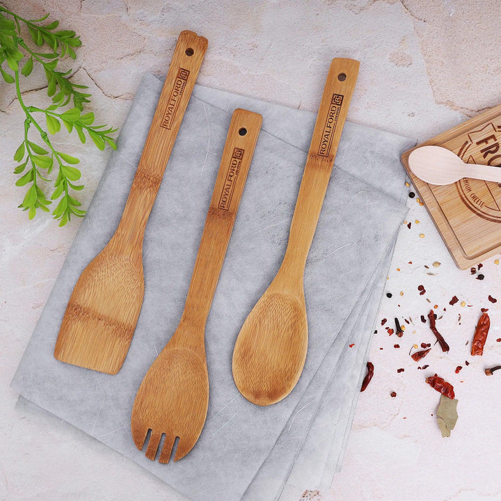 Royal Ford RF5109 3 Pcs Bamboo Kitchen Tools Set - HorecaStore