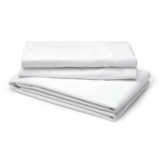 Royale 300 Thread Count Plain Hotel Linen Flat Sheet King 100 % Cotton Sateen, 110 Gsm, 305 x 305 cm, Color White