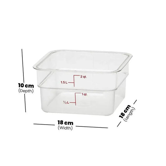 Rubber Plas Tech Polycarbonate Square Container 2 QT