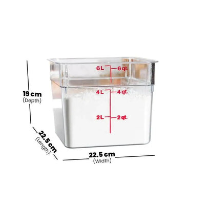 Rubber Plas Tech Polycarbonate Square Container 6 QT