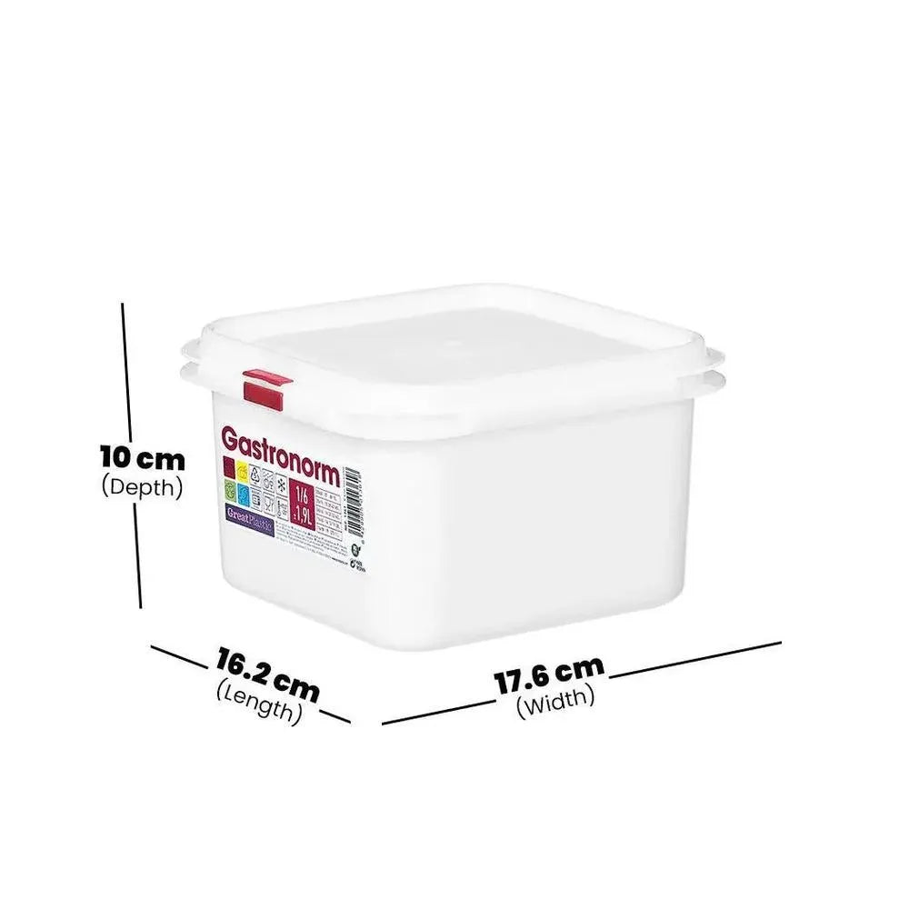 Rubber Plas Tech Polypropylene GN 1/6 Container With Lid 10 cm deep