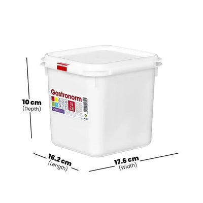 Rubber Plas Tech Polypropylene GN 1/6 Container With Lid 15 cm deep