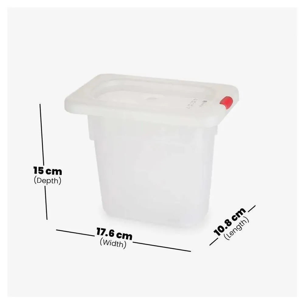 Rubber Plas Tech Polypropylene GN 1/9 Container With Lid 15 cm deep