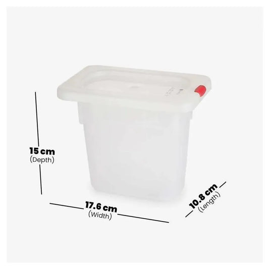 Rubber Plas Tech Polypropylene GN 1/9 Container With Lid 15 cm deep