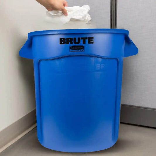 rubbermaid 121l brute container without lid blue