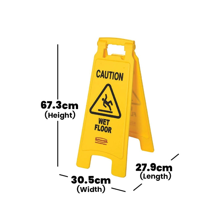 rubbermaid 2 sided wet floor caution sign board 1 x 6