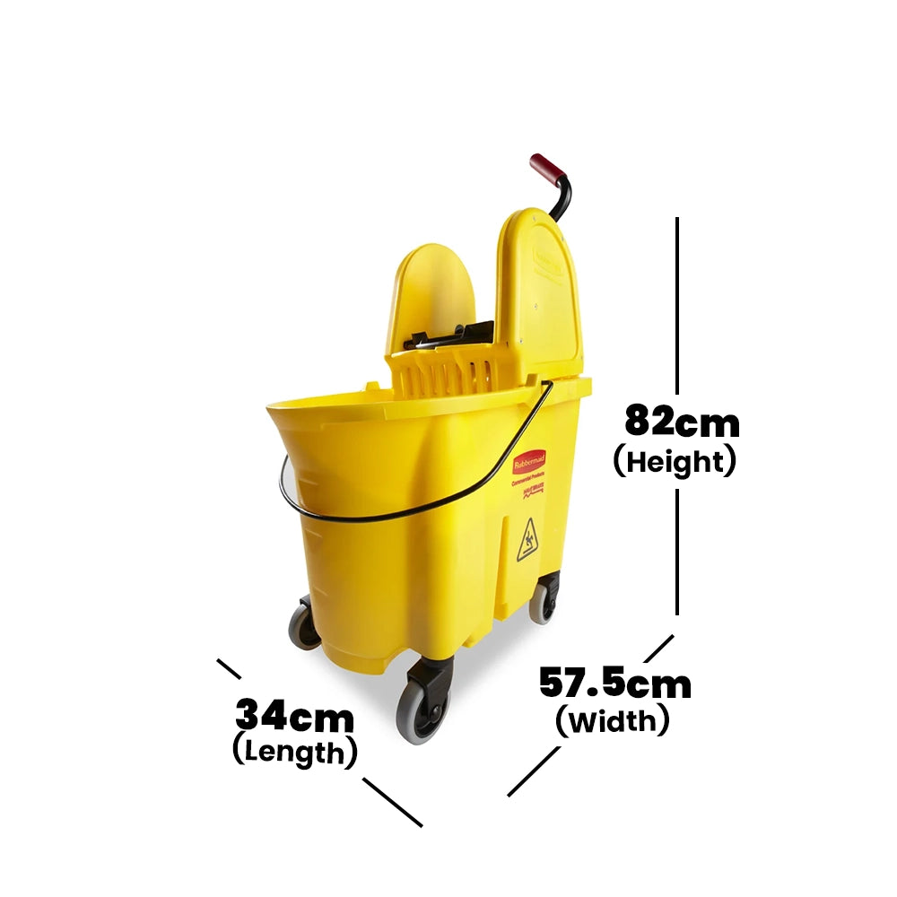 rubbermaid 29l single mop bucket with wringer yellow