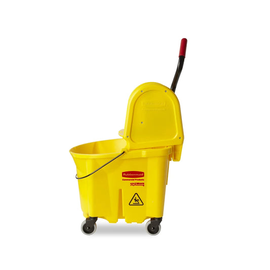 rubbermaid 29l single mop bucket with wringer yellow