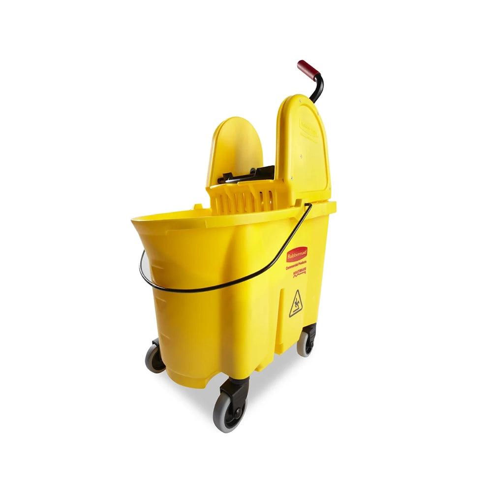 rubbermaid 29l single mop bucket with wringer yellow