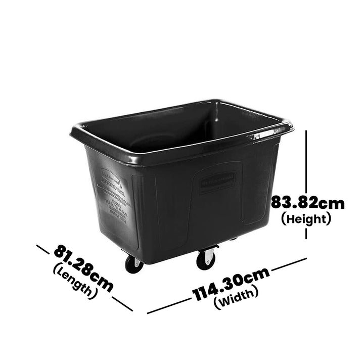 rubbermaid 400l cube truck without lid black