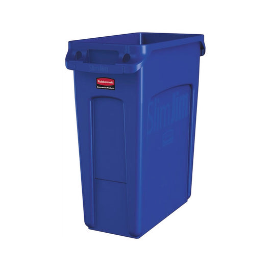 rubbermaid 60l vented slim jim container blue