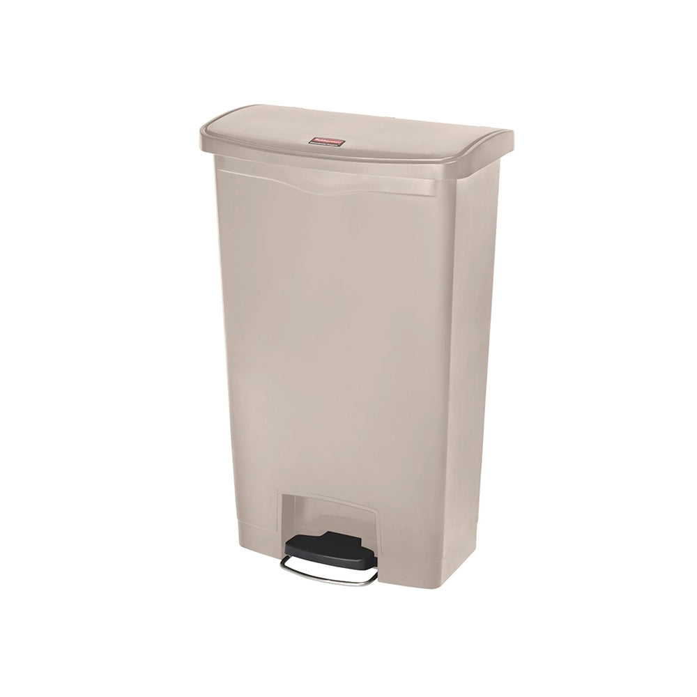 rubbermaid 68l slim jim step on pedal bin beige