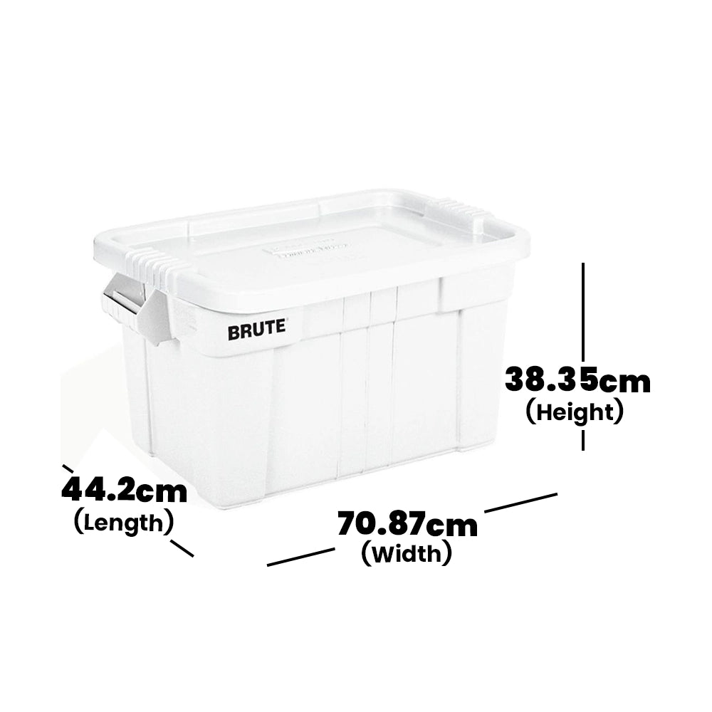 rubbermaid 75 5l brute tote white