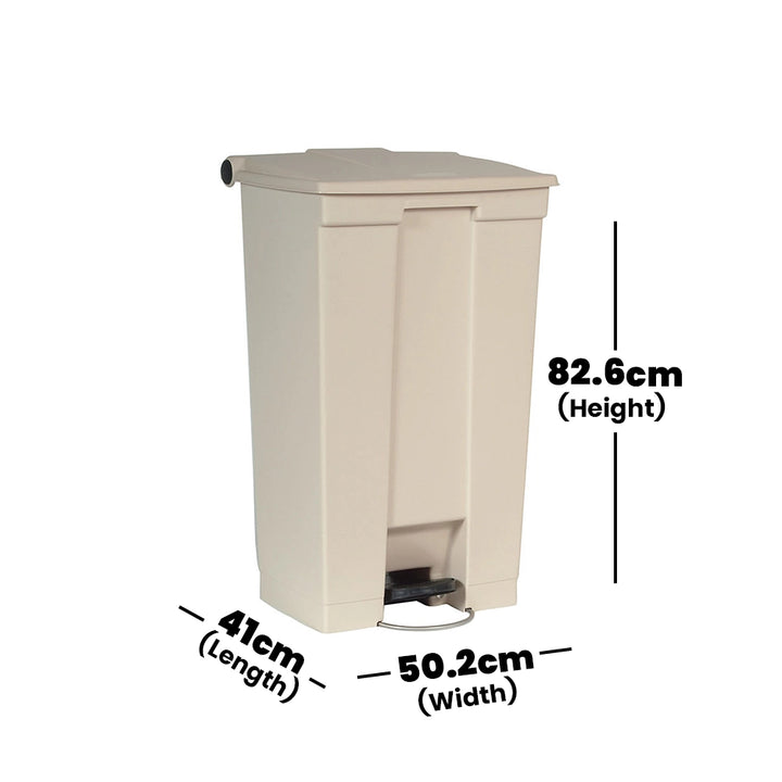 rubbermaid 87l step on legacy container beige